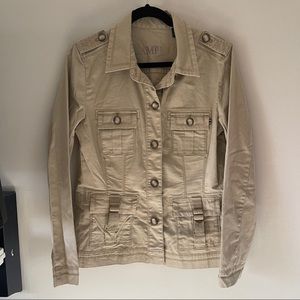 Eddie Bauer safari jacket khaki color utilitarian